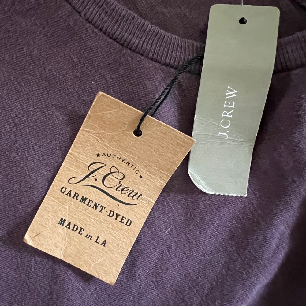 J. Crew NWT brownish purple garment dyed men’s  Short Sleeve Tee SZS - Picture 2 of 7